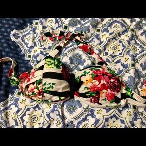 Bombshell Retro Floral Halter Bikini Top
